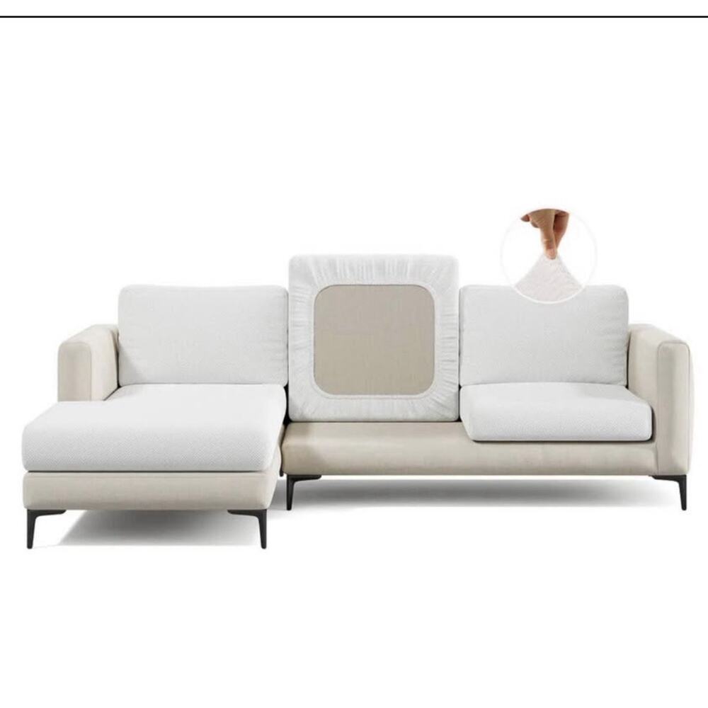 Nolan Interior Magic Sofa Covers Jade White, 3 Back & 3 Seat Covers (6 Total)